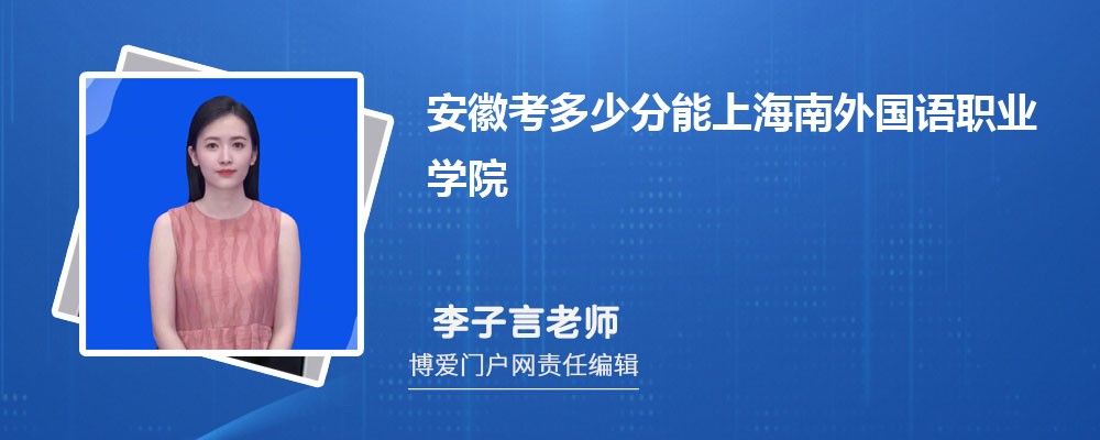 安徽考多少分能上海南外国语职业学院 附-录取分数线